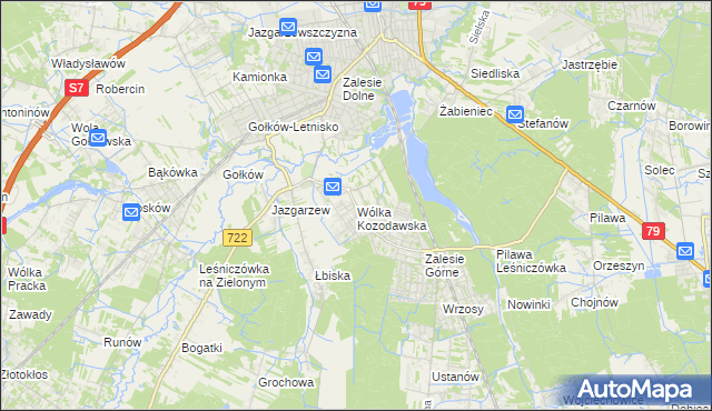 mapa Wólka Kozodawska, Wólka Kozodawska na mapie Targeo