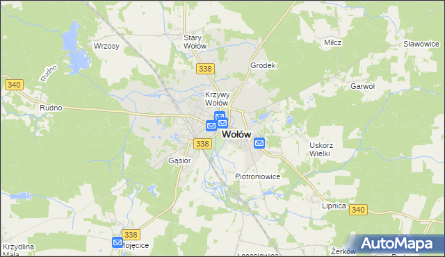 mapa Wołów, Wołów na mapie Targeo