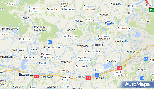 mapa Wołowice, Wołowice na mapie Targeo