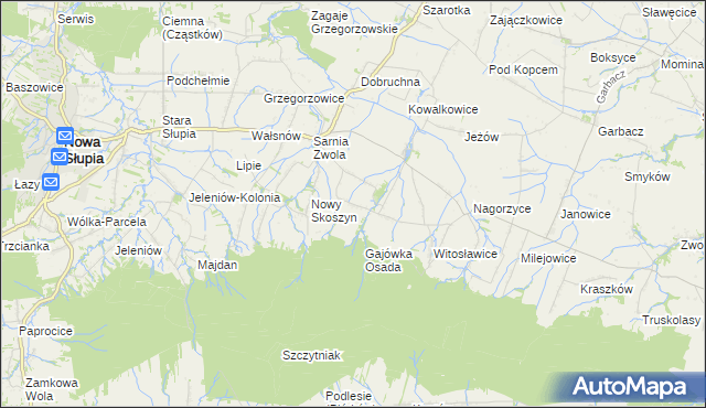 mapa Wronów gmina Waśniów, Wronów gmina Waśniów na mapie Targeo