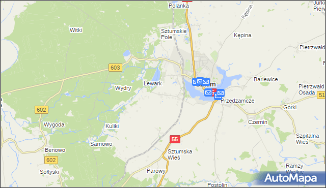 mapa Zajezierze gmina Sztum, Zajezierze gmina Sztum na mapie Targeo