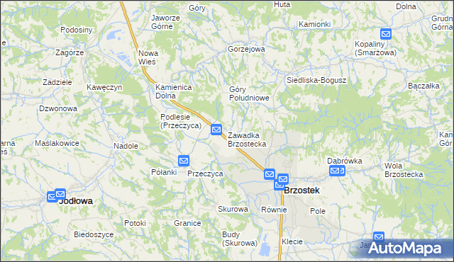 mapa Zawadka Brzostecka, Zawadka Brzostecka na mapie Targeo