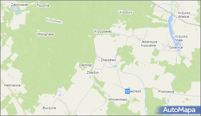 mapa Zbarzewo, Zbarzewo na mapie Targeo