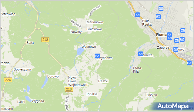 mapa Zbychowo, Zbychowo na mapie Targeo