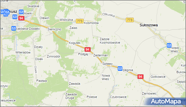 mapa Zederman, Zederman na mapie Targeo