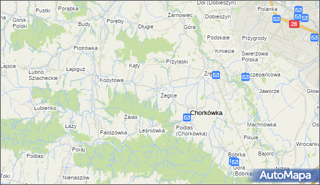 mapa Żeglce, Żeglce na mapie Targeo