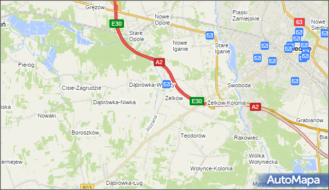 mapa Żelków, Żelków na mapie Targeo