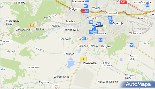 mapa Żółtańce-Kolonia, Żółtańce-Kolonia na mapie Targeo