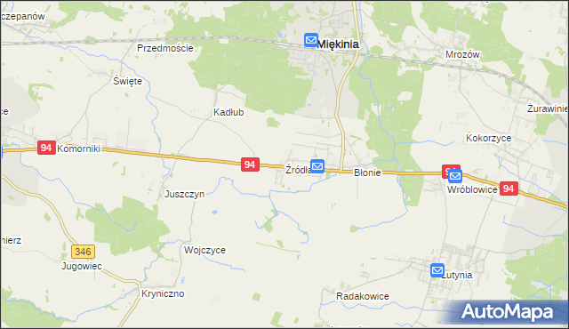 mapa Źródła gmina Miękinia, Źródła gmina Miękinia na mapie Targeo