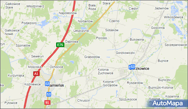 mapa Żuchowice, Żuchowice na mapie Targeo