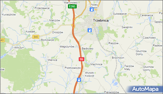 mapa Będkowo, Będkowo na mapie Targeo