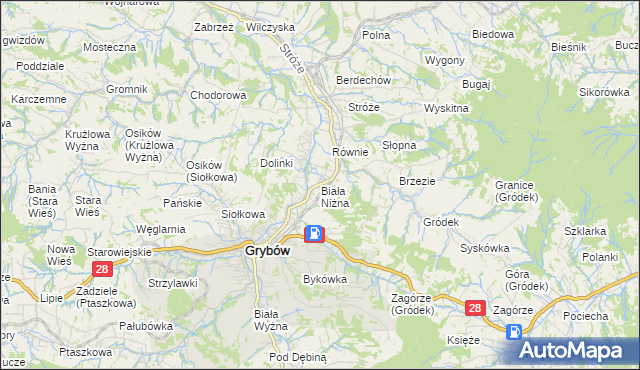 mapa Biała Niżna, Biała Niżna na mapie Targeo