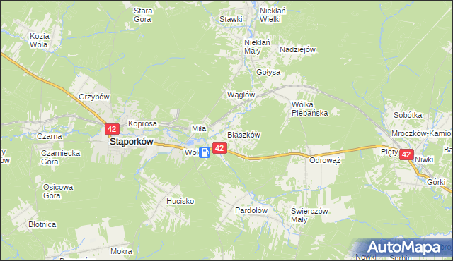 mapa Błaszków, Błaszków na mapie Targeo