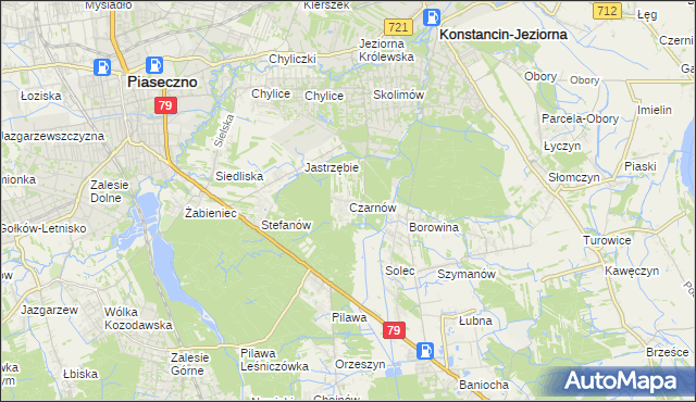 mapa Czarnów gmina Konstancin-Jeziorna, Czarnów gmina Konstancin-Jeziorna na mapie Targeo