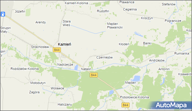 mapa Czerniejów gmina Kamień, Czerniejów gmina Kamień na mapie Targeo