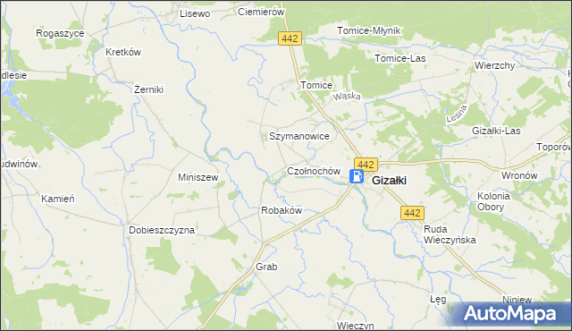 mapa Czołnochów, Czołnochów na mapie Targeo