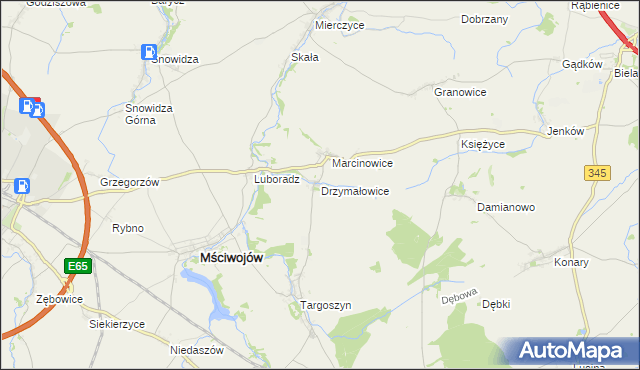 mapa Drzymałowice, Drzymałowice na mapie Targeo