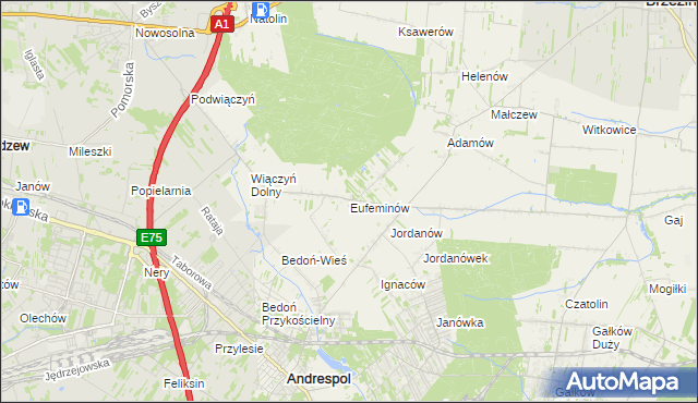 mapa Eufeminów, Eufeminów na mapie Targeo