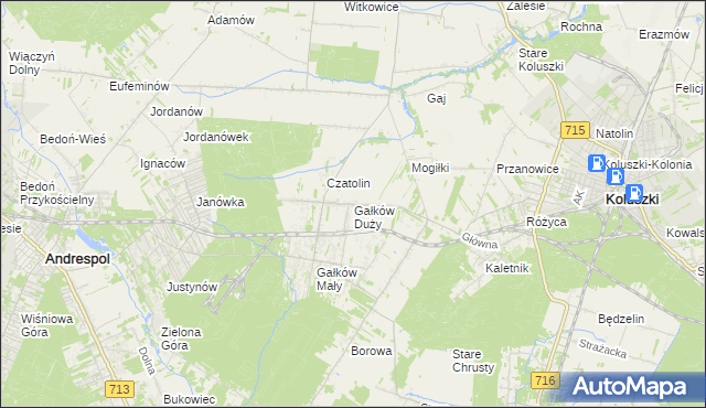 mapa Gałków Duży, Gałków Duży na mapie Targeo