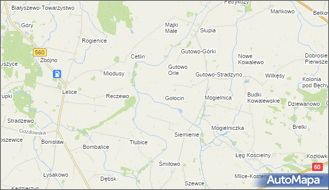 mapa Gołocin, Gołocin na mapie Targeo