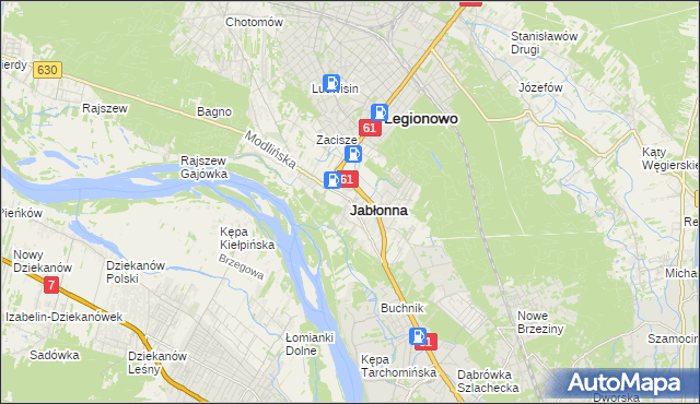 mapa Jabłonna powiat legionowski, Jabłonna powiat legionowski na mapie Targeo