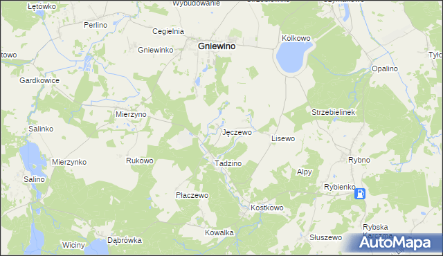 mapa Jęczewo, Jęczewo na mapie Targeo
