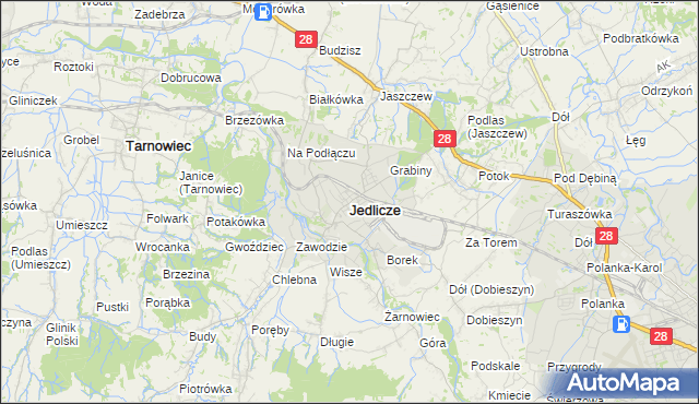 mapa Jedlicze, Jedlicze na mapie Targeo