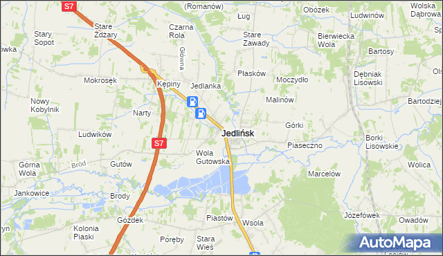 mapa Jedlińsk, Jedlińsk na mapie Targeo