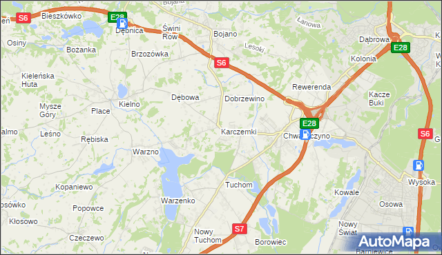mapa Karczemki gmina Szemud, Karczemki gmina Szemud na mapie Targeo