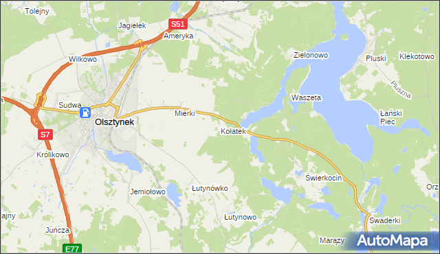 mapa Kołatek, Kołatek na mapie Targeo