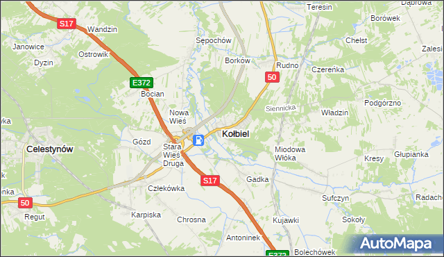 mapa Kołbiel, Kołbiel na mapie Targeo