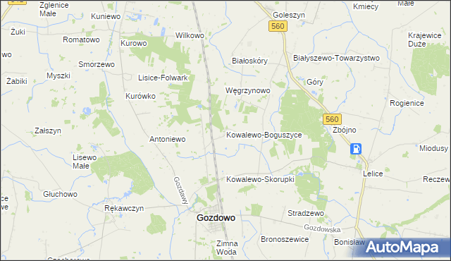 mapa Kowalewo-Boguszyce, Kowalewo-Boguszyce na mapie Targeo