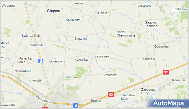 mapa Łaguszew, Łaguszew na mapie Targeo