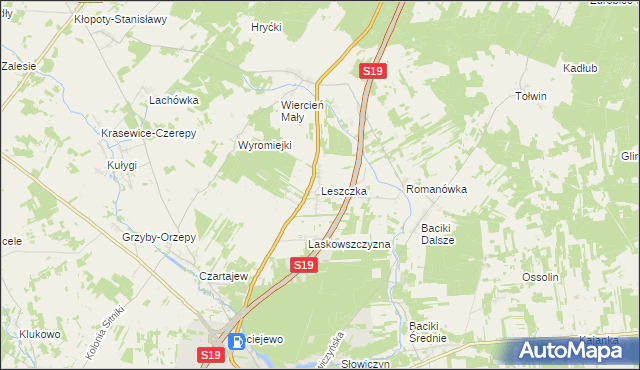 mapa Leszczka, Leszczka na mapie Targeo