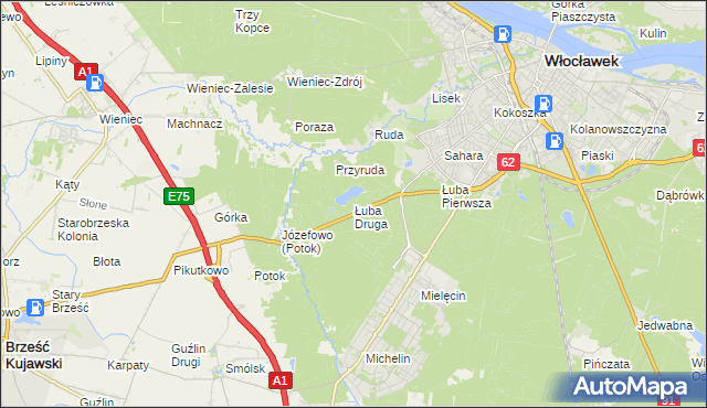 mapa Łuba Druga, Łuba Druga na mapie Targeo
