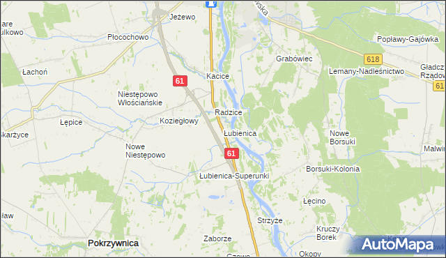 mapa Łubienica, Łubienica na mapie Targeo