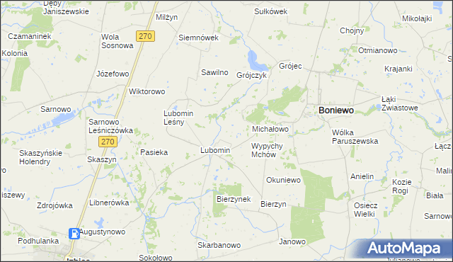 mapa Lubomin Rządowy, Lubomin Rządowy na mapie Targeo