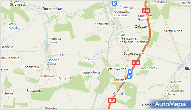 mapa Majdan Sobieszczański, Majdan Sobieszczański na mapie Targeo