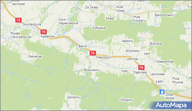 mapa Makoszyn, Makoszyn na mapie Targeo