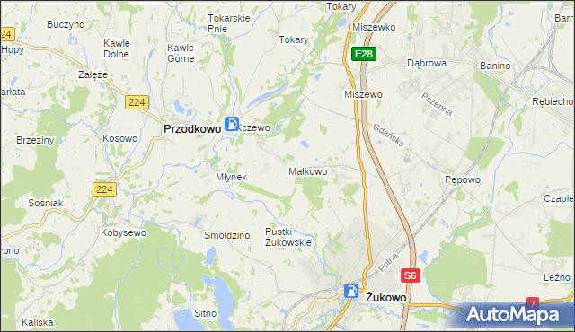 mapa Małkowo, Małkowo na mapie Targeo