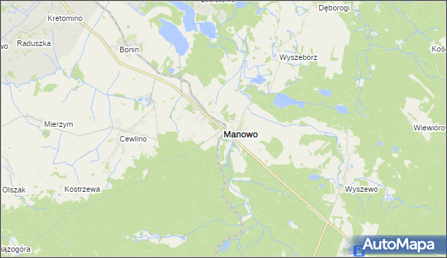 mapa Manowo, Manowo na mapie Targeo