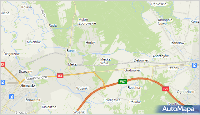 mapa Męcka Wola, Męcka Wola na mapie Targeo