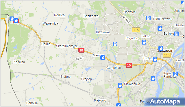 mapa Mierzyn gmina Dobra (Szczecińska), Mierzyn gmina Dobra (Szczecińska) na mapie Targeo