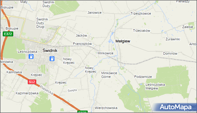 mapa Minkowice-Kolonia, Minkowice-Kolonia na mapie Targeo