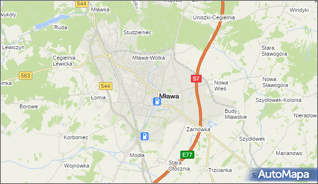 mapa Mława, Mława na mapie Targeo