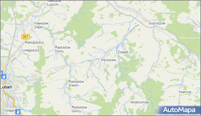 mapa Mściszów, Mściszów na mapie Targeo