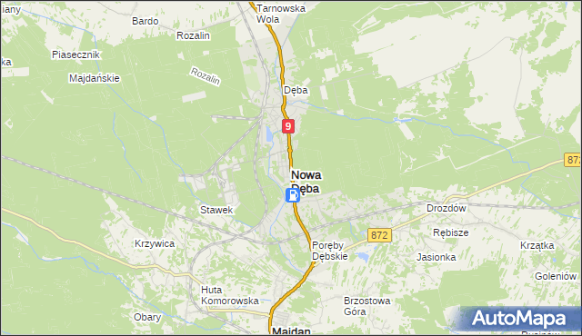 mapa Nowa Dęba, Nowa Dęba na mapie Targeo