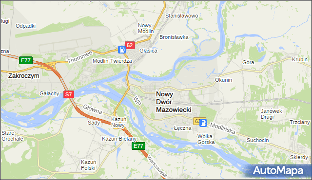 mapa Nowy Dwór Mazowiecki, Nowy Dwór Mazowiecki na mapie Targeo