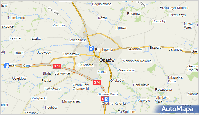 mapa Opatów, Opatów na mapie Targeo