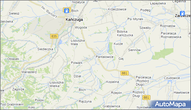 mapa Pantalowice, Pantalowice na mapie Targeo